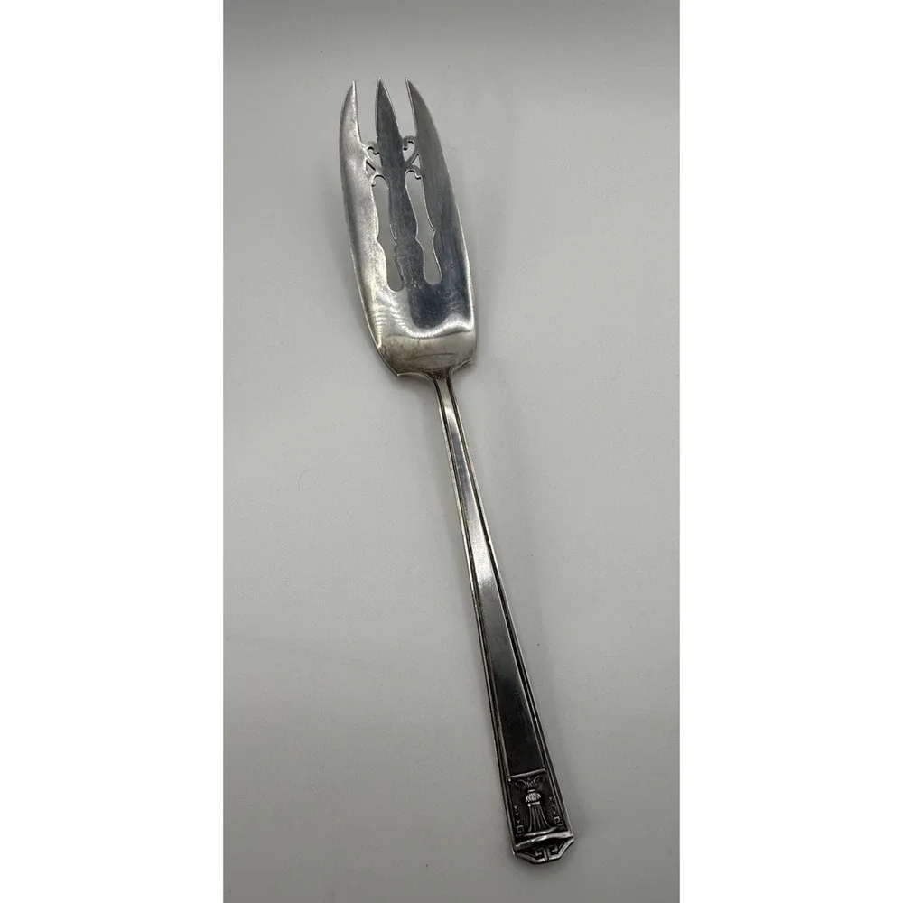 Antique Holmes & Edwards CENTURY 1923 Silverplate Cold Meat Serving Fork Pierced